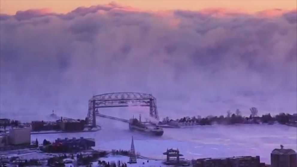 Massive Wall Of Sea Smoke Over Lake Superior Video - ABC News